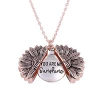 Tibetan Style Jewelry Necklace, with 2inch extender chain, Flower, plated, different styles for choice & with letter pattern & for woman, nickel, lead & cadmium free, 30mm, Length:Approx 18.9 Inch, Sold By PC