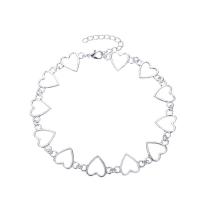 Zinc Alloy smykker halskæde, med 2inch extender kæde, Heart, forgyldt, for kvinde & hule, flere farver til valg, nikkel, bly & cadmium fri, Længde Ca. 12 inch, Solgt af PC