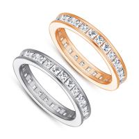 Cyrkonia mikro utorować pierścionki srebrne, 925 Srebro, Powlekane, różnej wielkości do wyboru & mikro utorować cyrkonia & dla kobiety, dostępnych więcej kolorów, 2mm, rozmiar:5-10, sprzedane przez PC