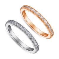 Cyrkonia mikro utorować pierścionki srebrne, 925 Srebro, Powlekane, różnej wielkości do wyboru & mikro utorować cyrkonia & dla kobiety, dostępnych więcej kolorów, 1.20mm, rozmiar:5-10, sprzedane przez PC