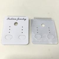 PVC Plastic Earring Card, with Paper, hot stamping, different styles for choice, white, 200PCs/Lot, Sold By Lot