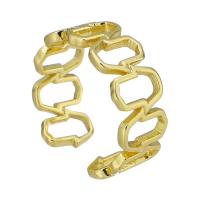 metal Anillo de dedo Cuff, chapado en color dorado, Ajustable & unisexo & hueco, tamaño:6, Vendido por UD