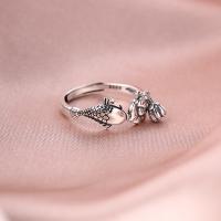 Solidny srebrny pierścień, 925 Srebro, Platerowane w kolorze platyny, Regulowane & dla kobiety, sprzedane przez PC