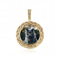Brass Locket Pendants plated & micro pave cubic zirconia Sold By PC