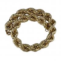 metal Collar de suéter, chapado en color dorado, Cadena de cuerda francesa & para hombre, longitud aproximado 30.9 Inch, Vendido por UD