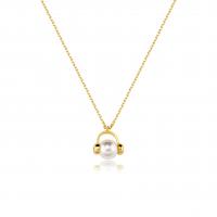 Plastic Pearl Necklace Brass with Plastic Pearl plated for woman Length Approx 15.74 Inch Sold By PC