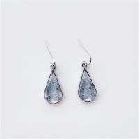 Resin Drop Earring with Dried Flower for woman Sold By Pair