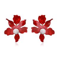 Boucle d'oreille bijoux acrylique, bijoux de mode & pour femme, plus de couleurs à choisir, 73x59mm, Vendu par paire