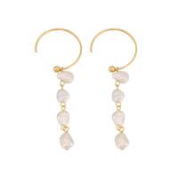 Brass Drop Earring, with Plastic Pearl, plated, fashion jewelry & for woman, more colors for choice, nickel, lead & cadmium free, 56*21mm,5mm, Sold By Pair