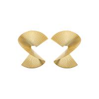 Goujon Laiton, Placage de couleur d'or, bijoux de mode & pour femme, protéger l'environnement, sans nickel, plomb et cadmium, 45x39mm, Vendu par paire