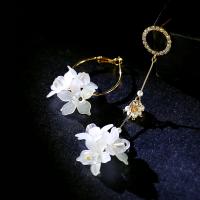 Asymmetric Earrings Zinc Alloy with Resin Plating champagne gold fashion jewelry & for woman nickel lead & cadmium free 9.3*2.5cm 4.5*2.8cm Sold By Pair