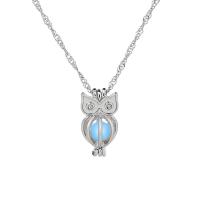 Luminated Necklace Zinc Alloy with Night-Light Stone Owl wave chain & for woman Length 45 cm Sold By PC