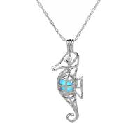 Beleuchtetem Halskette, Zinklegierung, mit Nachtlicht+Stein, Wellenkette & für Frau & glänzend, keine, 49x18mm, Länge:45 cm, verkauft von PC