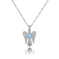 Beleuchtetem Halskette, Zinklegierung, mit Nachtlicht+Stein, Wellenkette & für Frau & glänzend, keine, 30x18mm, Länge:45 cm, verkauft von PC