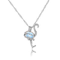 Beleuchtetem Halskette, Zinklegierung, mit Nachtlicht+Stein, Wellenkette & für Frau & glänzend, keine, 26x16mm, Länge:45 cm, verkauft von PC