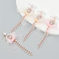 Fashion Fringe Earrings Zinc Alloy with ABS Plastic Pearl fashion jewelry & for woman Sold By Pair