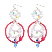 Tibetan Style Drop Earrings, Seedbead, with Tibetan Style, fashion jewelry & for woman, multi-colored, 106x49mm, Sold By Pair