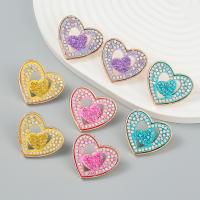 Zinc Alloy Stud Earring with Acrylic Heart fashion jewelry & for woman Sold By Pair