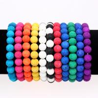 Lava Bracelet, Round, fashion jewelry & Unisex, more colors for choice, 8mm, Length:Approx 7.48 Inch, Sold By PC