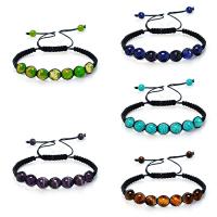 Gemstone Bracelets Natural Stone Round Adjustable & fashion jewelry & Unisex 8mm Length Approx 7.48 Inch Sold By PC