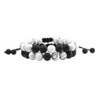 Gemstone Bracelets, Natural Stone, Round, Adjustable & fashion jewelry & different materials for choice & Unisex, more colors for choice, 8mm, Length:Approx 7.48 Inch, Approx 2PCs/Set, Sold By Set