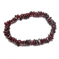 Natural Garnet Bracelet, irregular, Unisex & anti-fatigue, red, 3-8mm, Length:Approx 7.48 Inch, Sold By PC