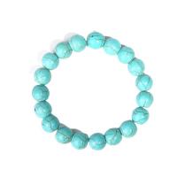 Blue Turquoise Bracelet, Round, fashion jewelry & Unisex & radiation protection, blue, Length:Approx 7.48 Inch, Sold By PC