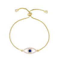 Evil Eye Jewelry Bracelet, Brass, plated, micro pave cubic zirconia, more colors for choice, nickel, lead & cadmium free, 25x10mm, Length:9.06 Inch, Sold By PC