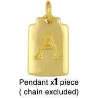 Brass Jewelry Pendants Alphabet Letter gold color plated golden nickel lead & cadmium free Sold By PC