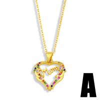Cubic Zircon Micro Pave Brass Necklace with 1.97 extender chain Heart gold color plated & micro pave cubic zirconia golden nickel lead & cadmium free Length 17.72 Inch Sold By PC