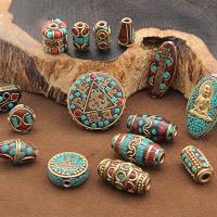 Brass Jewelry Beads, gold color plated, DIY & enamel, mixed colors, nickel, lead & cadmium free, 15PCs/Bag, Sold By Bag