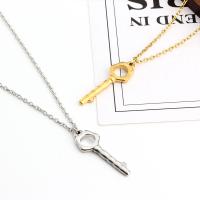 Stainless Steel Jewelry Necklace 304 Stainless Steel Key Vacuum Ion Plating fashion jewelry & polished & Unisex 35mm Sold By PC