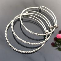 Stainless Steel Bangle 304 Stainless Steel Round Vacuum Ion Plating Adjustable & fashion jewelry & Unisex original color 67mm Sold By PC