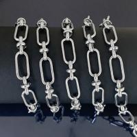 Nehrđajući čelik nakit lanac, 304 nehrđajućeg čelika, modni nakit & možete DIY & bez spolne razlike, izvorna boja, 17x7.50x1.50mm, Prodano By m