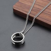 Stainless Steel Jewelry Necklace, 304 Stainless Steel, ring shape, Vacuum Ion Plating, fashion jewelry & different length for choice & Unisex, original color, Sold By PC