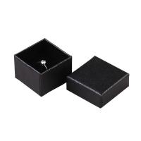 Подарочные коробочки для ювелирных изделий, бумага, с Губка, Квадратная форма, жесткой одежды & разный размер для выбора, черный, продается PC