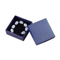 Κοσμήματα Gift Box, Χαρτί, με Σφουγγάρι, Πλατεία, Ανθεκτικό & διαφορετικό μέγεθος για την επιλογή, οξέος μπλε, Sold Με PC