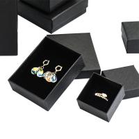 Κοσμήματα Gift Box, Χαρτί, με Σφουγγάρι, Πλατεία, Ανθεκτικό & διαφορετικό μέγεθος για την επιλογή, μαύρος, Sold Με PC
