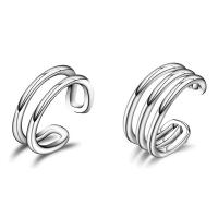 925 Sterling Silver Earring Clip platinum plated & for woman & hollow Sold By Pair