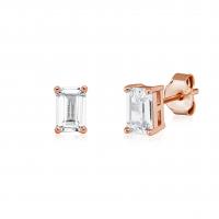Cubic Zircon (CZ) Stud Earring Brass plated & micro pave cubic zirconia & for woman Sold By Pair