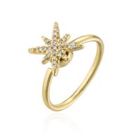 Brass Cuff Finger Ring, 18K gold plated, Adjustable & micro pave cubic zirconia & for woman, 18mm, Sold By PC
