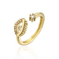 cobre Cuff Ring Finger, 18K banhado a ouro, Ajustável & micro pavimento em zircônia cúbica & para mulher, 18mm, vendido por PC