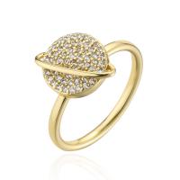 Mosaz Manžeta prst prsten, 18K pozlacené, Nastavitelný & micro vydláždit kubické zirkony & pro ženy, 18mm, Prodáno By PC