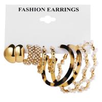 Zinc Alloy Earring Set with Plastic Pearl & Acrylic fashion jewelry & for woman nickel lead & cadmium free Sold By Set
