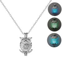 Подсвеченные Ожерелье, цинковый сплав, с Ночной свет-Камень, Женский & блестящий в ночи, Много цветов для выбора, 28x16mm, длина 60 см, продается PC