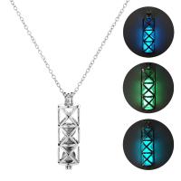 Beleuchtetem Halskette, Zinklegierung, mit Nachtlicht+Stein, für Frau & glänzend, gemischte Farben, 55x13mm, Länge:60 cm, verkauft von PC