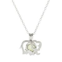 Beleuchtetem Halskette, Zinklegierung, mit Nachtlicht+Stein, für Frau & glänzend, keine, 22x23mm, Länge:50 cm, verkauft von PC
