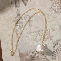 Perles nacres baroques de culture d'eau douce , perle d'eau douce cultivée, avec Argent sterling 925, pour femme, couleurs mélangées, Longueur 45 cm, Vendu par PC
