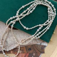 Süßwasserperlen Pullover Halskette, Natürliche kultivierte Süßwasserperlen, für Frau, weiß, Länge:180 cm, verkauft von PC