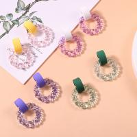 Resin Earring with Zinc Alloy fashion jewelry & for woman Sold By Pair